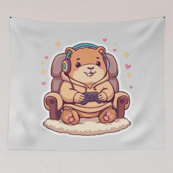 Item preview, Cute Gamer Capybara Sticker | Kawaii Gaming Capybara Gift designed and sold by Stylestickers55.