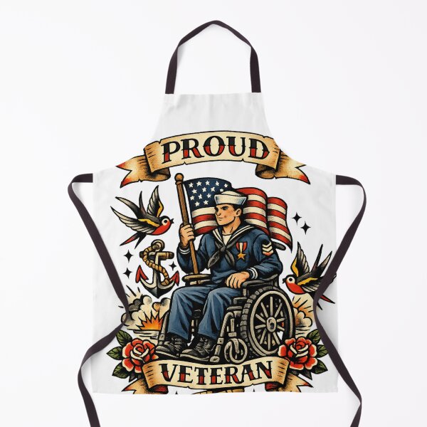 Item preview, wheelchair proud veteran tattoo designed and sold by mobilitymonster.