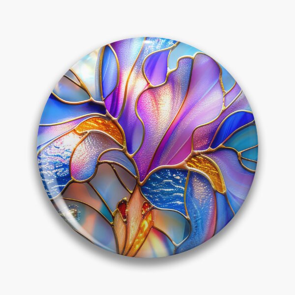 Item preview, Iris Stained Glass Floral Design  designed and sold by MargaretWiktor.
