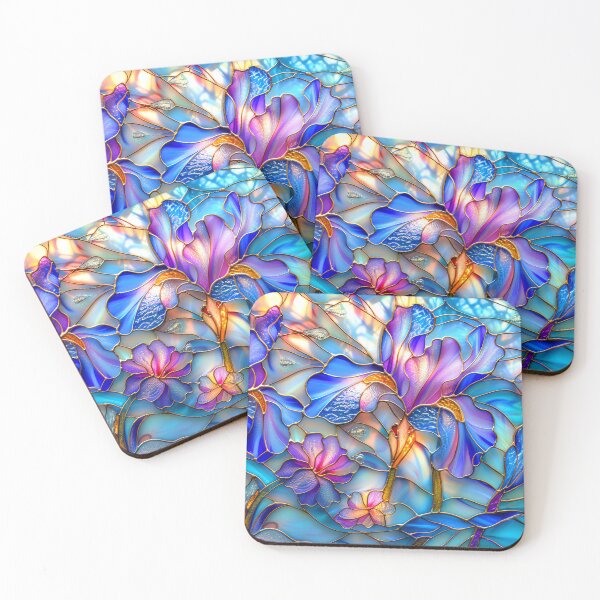 Item preview, Iris Stained Glass Floral Design  designed and sold by MargaretWiktor.