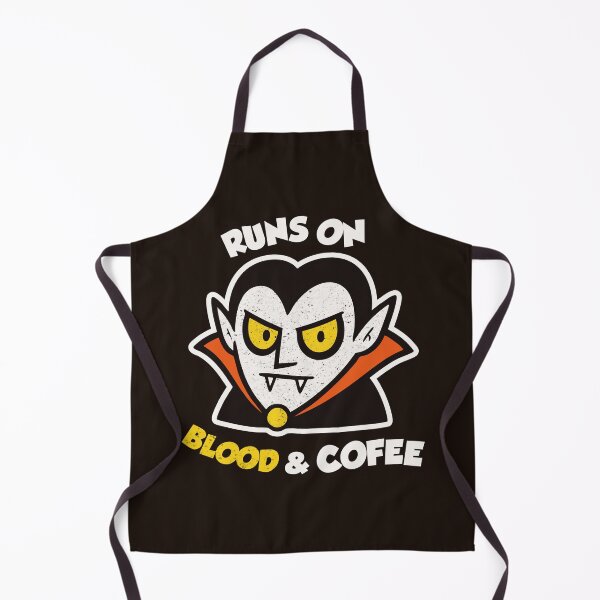 Item preview, Runs On Blood And Coffee Funny Vampire Halloween Retro designed and sold by CamaleonDesigns.