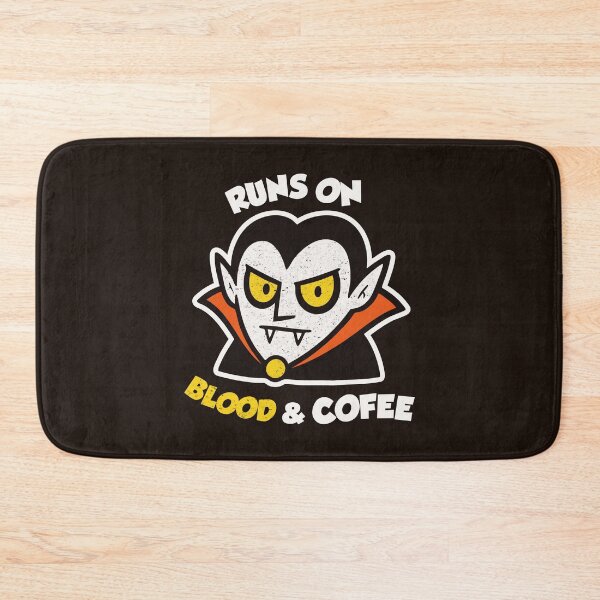 Item preview, Runs On Blood And Coffee Funny Vampire Halloween Retro designed and sold by CamaleonDesigns.