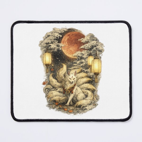 Item preview, Celestial Kitsune | Nine-Tailed Fox | Japanese Moon Spirit | Yokai Fantasy Art Sticker designed and sold by MrDev.