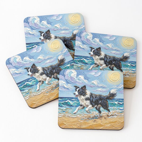 Item preview, Beach Days - Frolicking Border Collie designed and sold by AjaTrier.