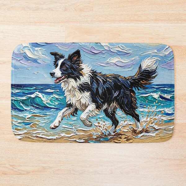 Item preview, Beach Days - Frolicking Border Collie designed and sold by AjaTrier.