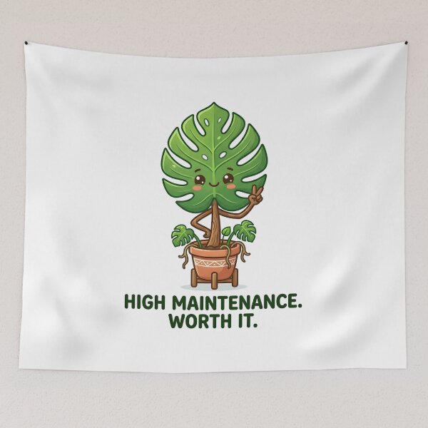 Item preview, High Maintenance Worth It | Funny Monstera Plant Lover Design designed and sold by Peace-of-mind.