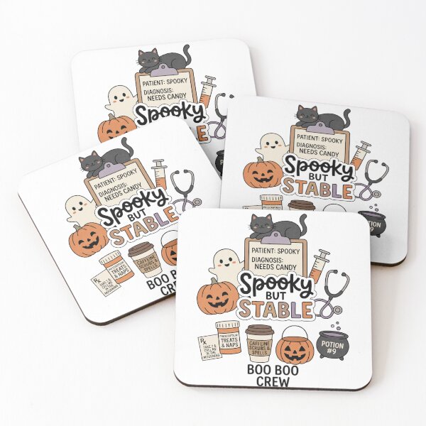 Item preview, Stable Spooky Nurse With Candy Diagnosis And Caffeine designed and sold by FreshVibe Prints.