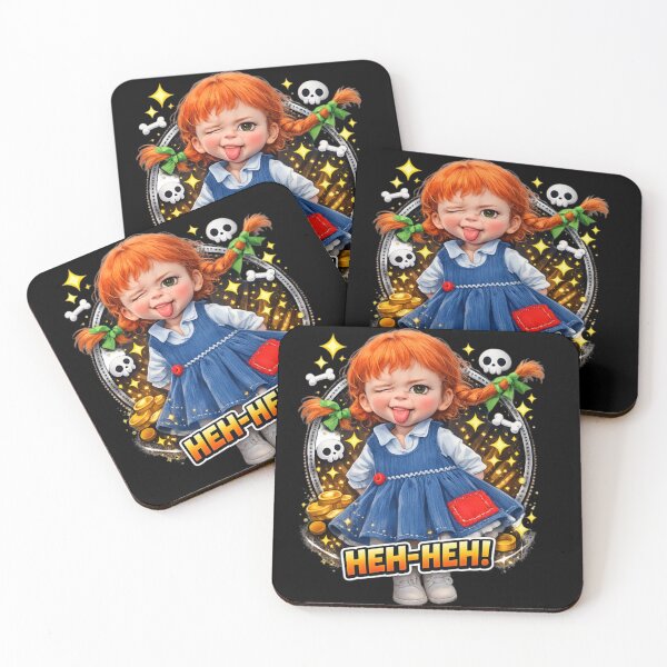 Item preview, Funny Redhead Girl Wink Face Sticker – Sassy Skull & Gold Coin designed and sold by IMOBILYARI.