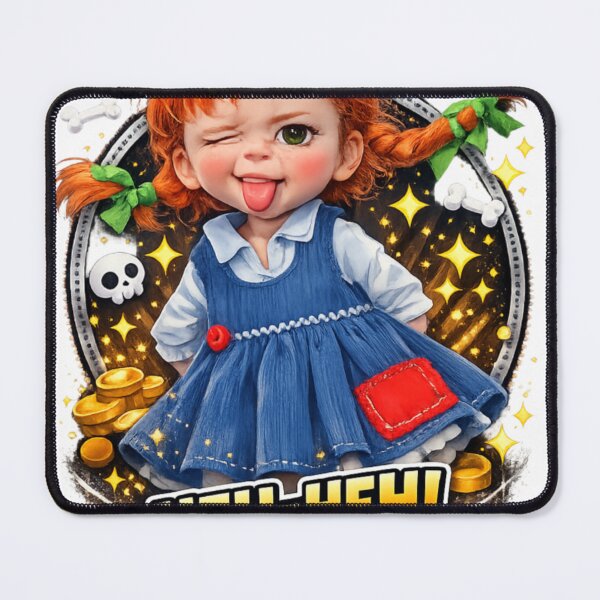 Item preview, Funny Redhead Girl Wink Face Sticker – Sassy Skull & Gold Coin designed and sold by IMOBILYARI.
