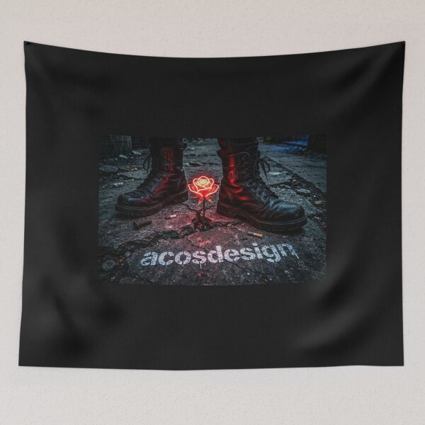 Item preview, Neon Rose & Combat Boots - Urban Cyberpunk Grunge designed and sold by AcosDesign.