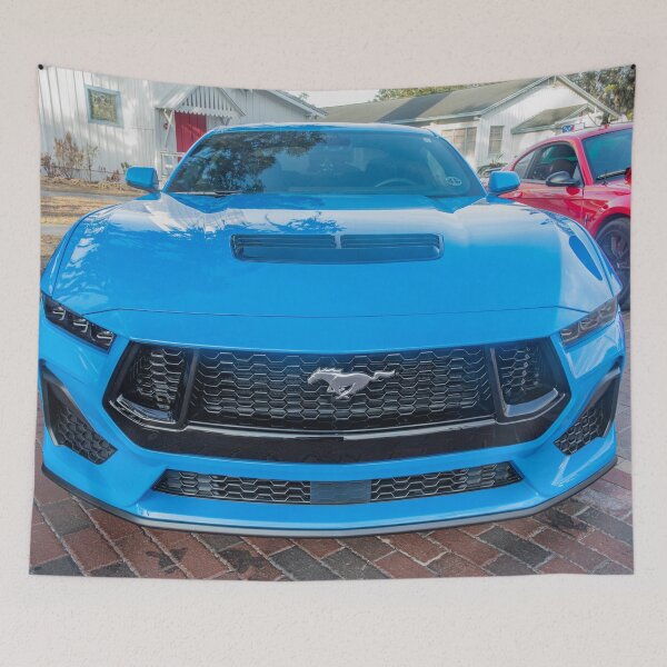 Item preview, 2025 Grabber Blue Ford Mustang GT 5.0 Premium Sports Car Art designed and sold by RichFrancoCars.