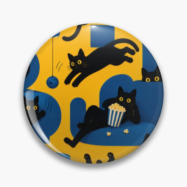 Item preview, Playful Black Cats Pattern #1 designed and sold by Andy Gambino Art.
