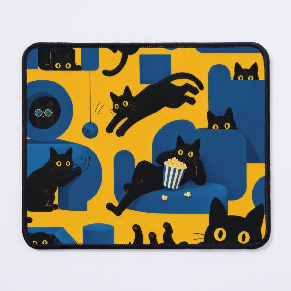 Item preview, Playful Black Cats Pattern #1 designed and sold by Andy Gambino Art.