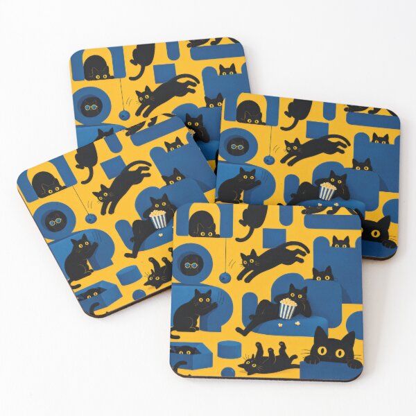 Item preview, Playful Black Cats Pattern #1 designed and sold by Andy Gambino Art.