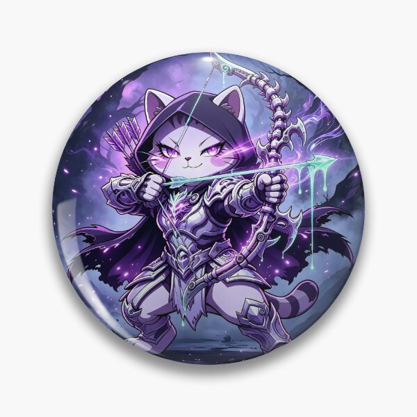 Item preview, The Dark Ranger Cat - Epic Fantasy Archer Illustration designed and sold by ABYSSLAB.