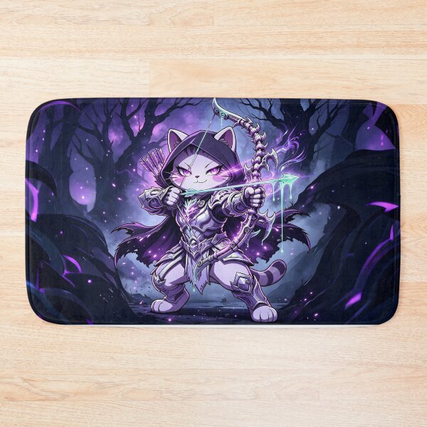 Item preview, The Dark Ranger Cat - Epic Fantasy Archer Illustration designed and sold by ABYSSLAB.