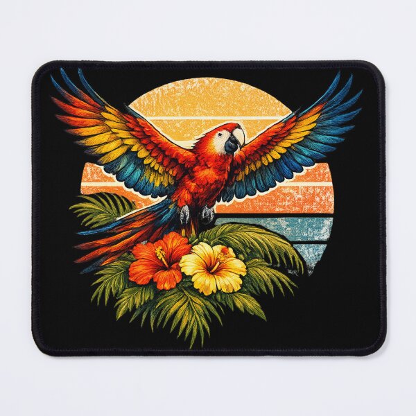 Item preview, Colorful Tropical Parrot Retro Sunset designed and sold by CreationbyVona.