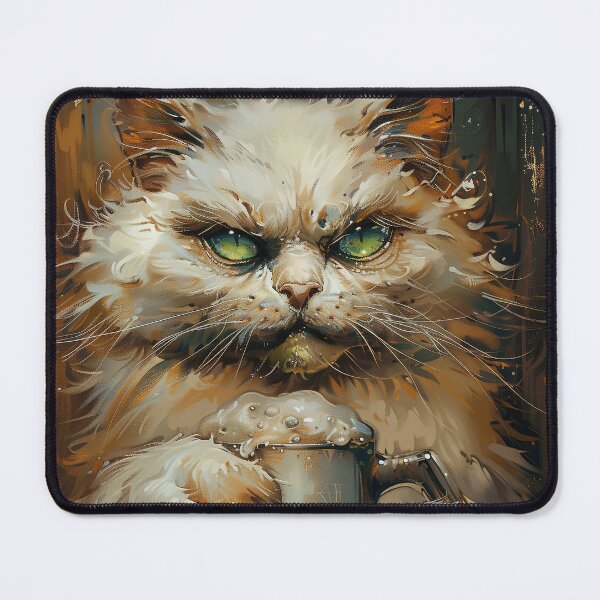 Item preview, Beer and Green Eyes White Cat designed and sold by Erika Kaisersot.