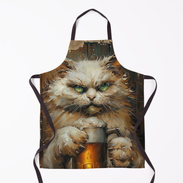 Item preview, Beer and Green Eyes White Cat designed and sold by Erika Kaisersot.