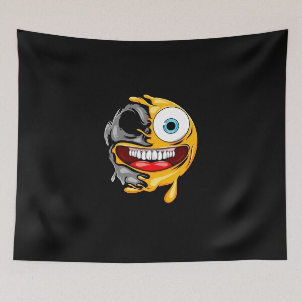 Item preview, Half Skull Happy Cartoon Emoji Skull designed and sold by Gbriel3.