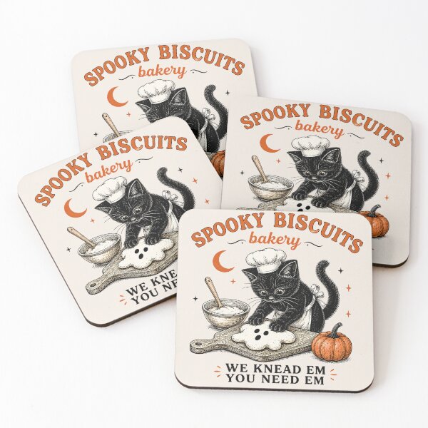Item preview, Kitty Biscuits, Spooky Season, Black Cat Halloween Fall, Vintage Baking Pumpkin, Cat Lover Fall Gift designed and sold by Sprinkle12345.