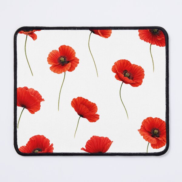Item preview, Red Poppy Flowers Botanical Floral Pattern designed and sold by PnrArtDesign.