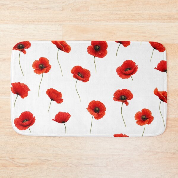 Item preview, Red Poppy Flowers Botanical Floral Pattern designed and sold by PnrArtDesign.