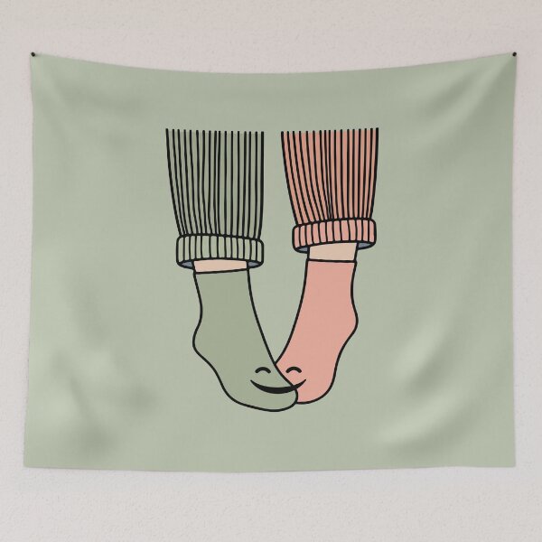 Item preview, Happy Feet Cute Couple Socks Retro Smiley Design designed and sold by artCreativeColony.