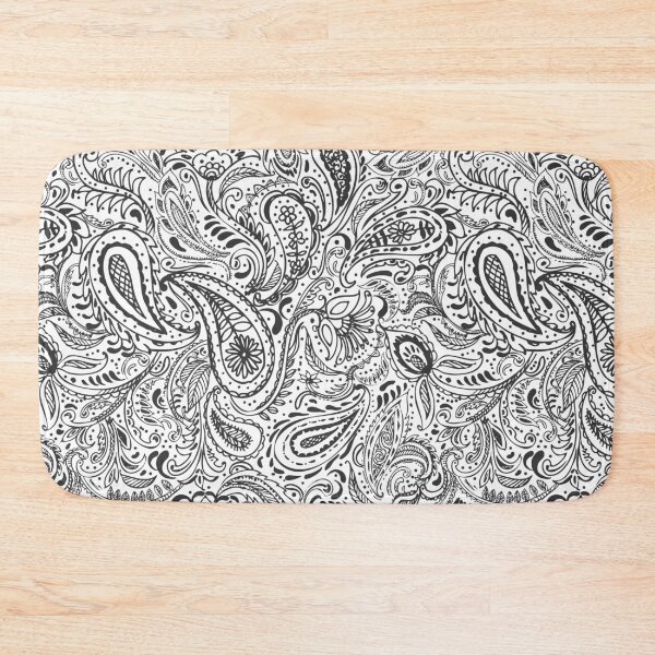 Item preview, Black and white paisley pattern designed and sold by bokasin.