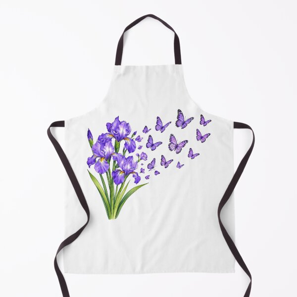 Item preview, Purple Iris Butterflies Botanical Floral Watercolor Nature designed and sold by Moizento.