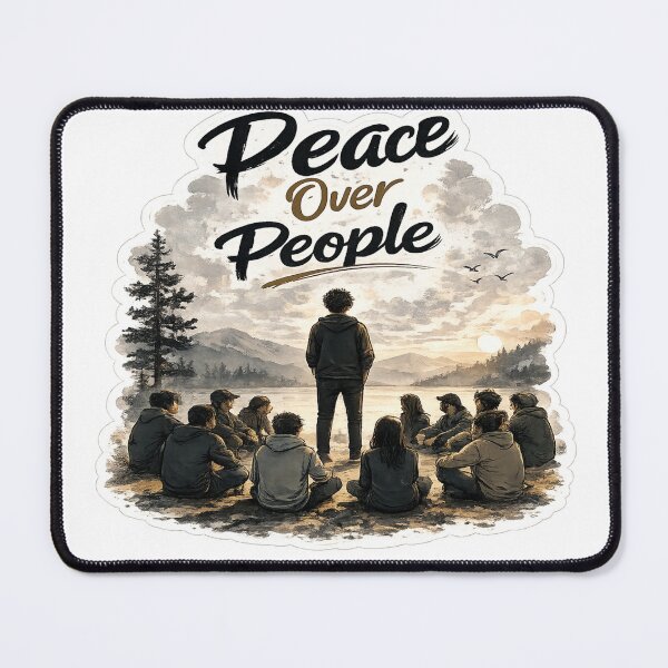 Item preview, Peace Over People | Solitude & Inner Peace Nature Sticker designed and sold by Genzfirevibes.