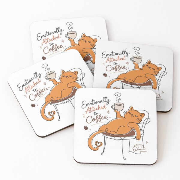 Item preview, cat attached to coffee designed and sold by Snurly.