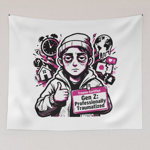 Item preview, Gen Z Professionally Traumatized | Funny Quote designed and sold by XYZ LAB by Jesuperman.