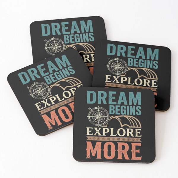 Item preview, Dream Begins Explore More – Adventure Typography Art designed and sold by Dogandesighn.