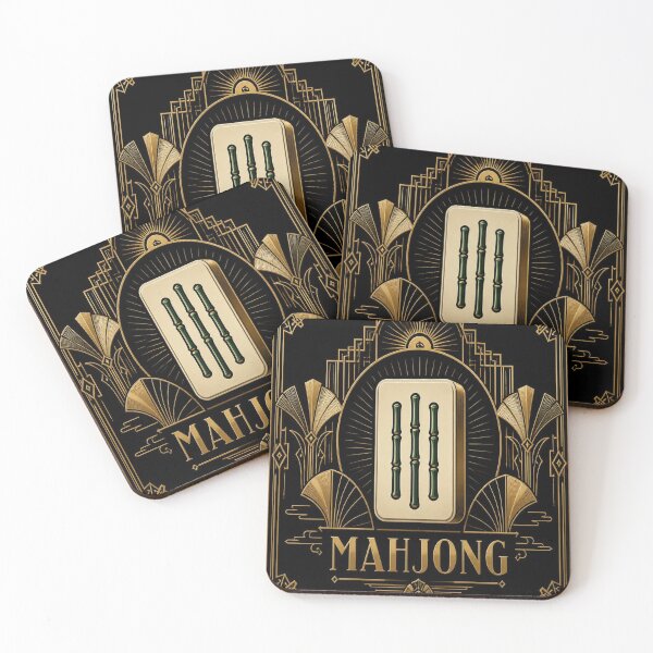 Item preview, Mahjong Bamboo Tile Art Deco designed and sold by SunnyDesign82.