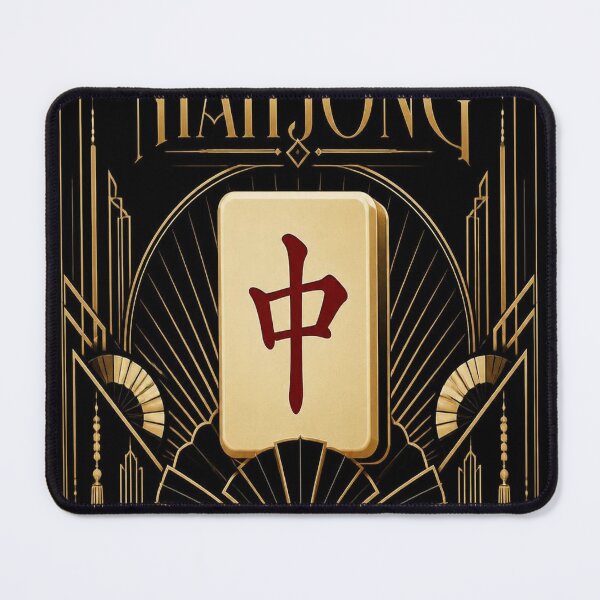 Item preview, Mahjong Red Dragon Tile Art Deco designed and sold by SunnyDesign82.
