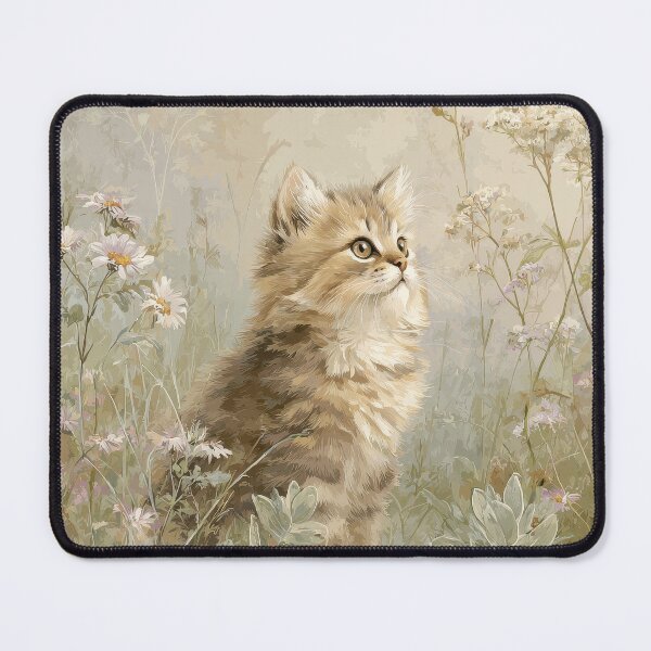 Item preview, Vintage Kitten Jigsaw Puzzle & Wall Art – Cottagecore Botanical Cat for Cat Lovers designed and sold by ArtFairy38.