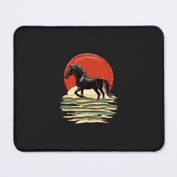 Item preview, Black Horse with Red Sun & Wave | Elysium Echoes Icon 01 designed and sold by Shift-Bloom.