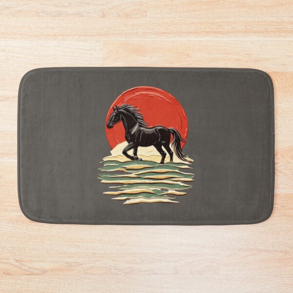Item preview, Black Horse with Red Sun & Wave | Elysium Echoes Icon 01 designed and sold by Shift-Bloom.