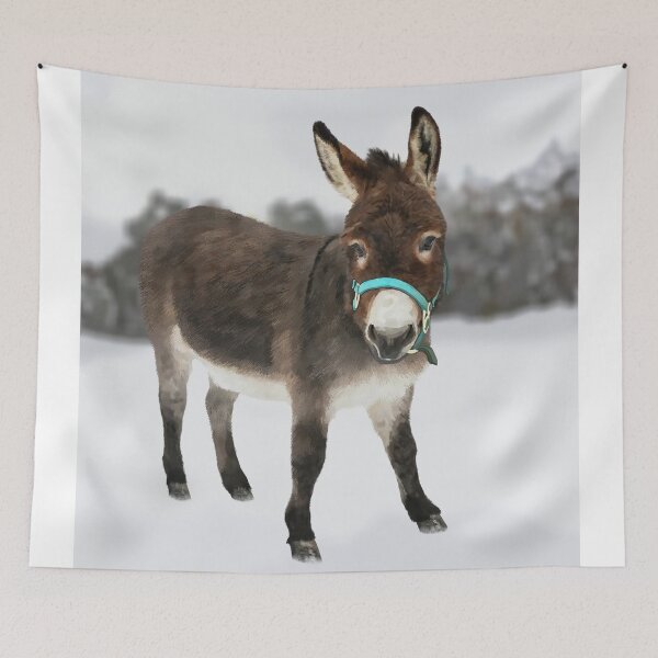 Item preview, Donkey snow scene illustration Proceeds go to animal charities and rescues designed and sold by AnimalFriends1.