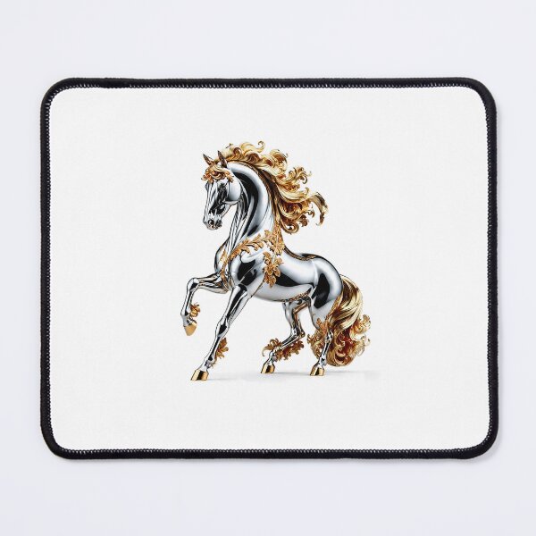 Item preview, Auric Mirrorstride: The Golden Chrome Stallion designed and sold by BlissBlvdShop.