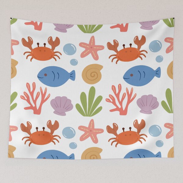 Item preview, Ocean Sea Life Crab Fish Illustration designed and sold by Teenidesign .