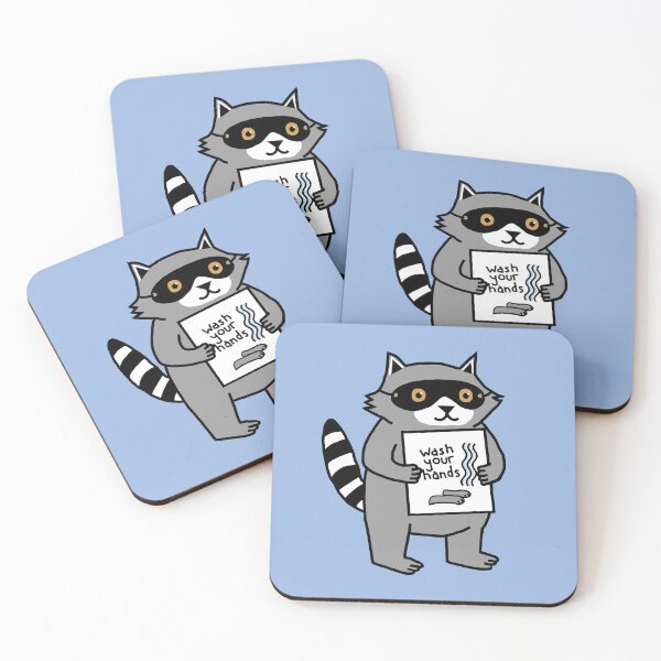 Item preview, Cute Raccoon says Wash Your Hands designed and sold by ellenhenry.