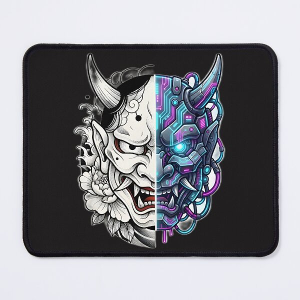 Item preview, Hannya Mask Cyberpunk Tattoo Design | Japanese Neo Traditional Art designed and sold by Neo Tokio.