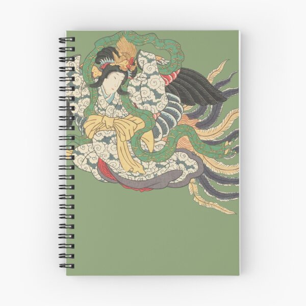 Item preview, Japanese Woman - Mystical - Modern Ukiyo-e - Japandi, Sage Green designed and sold by Black Swallow.