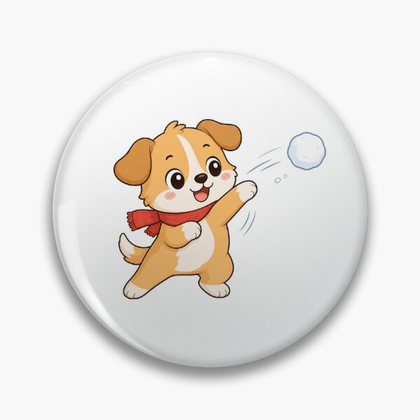 Item preview, Cute Puppy Throwing Snowball Kawaii Cartoon Winter Design designed and sold by Seculinator.