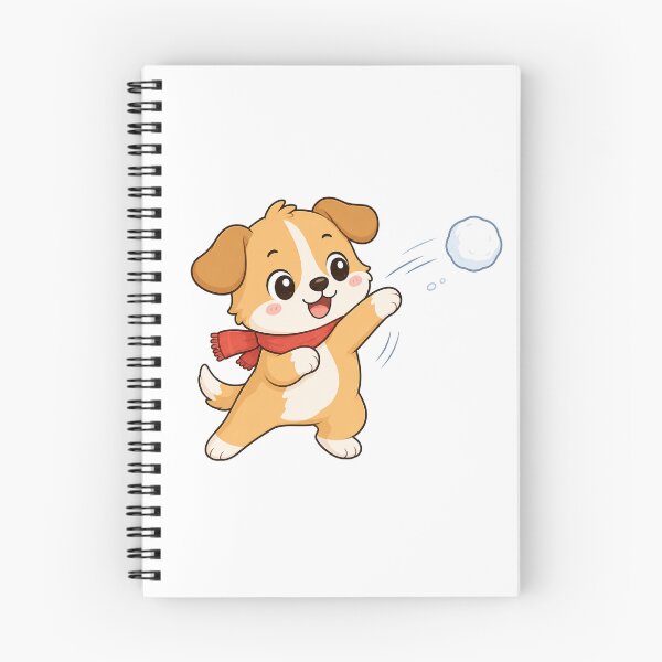 Item preview, Cute Puppy Throwing Snowball Kawaii Cartoon Winter Design designed and sold by Seculinator.