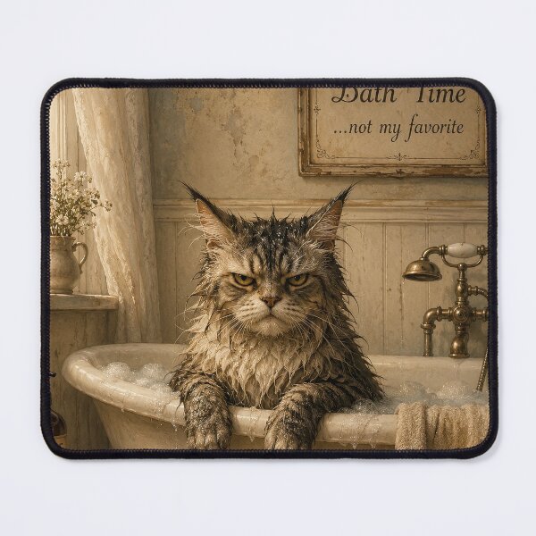 Item preview, Grumpy Bath Time Cat designed and sold by Erika Kaisersot.