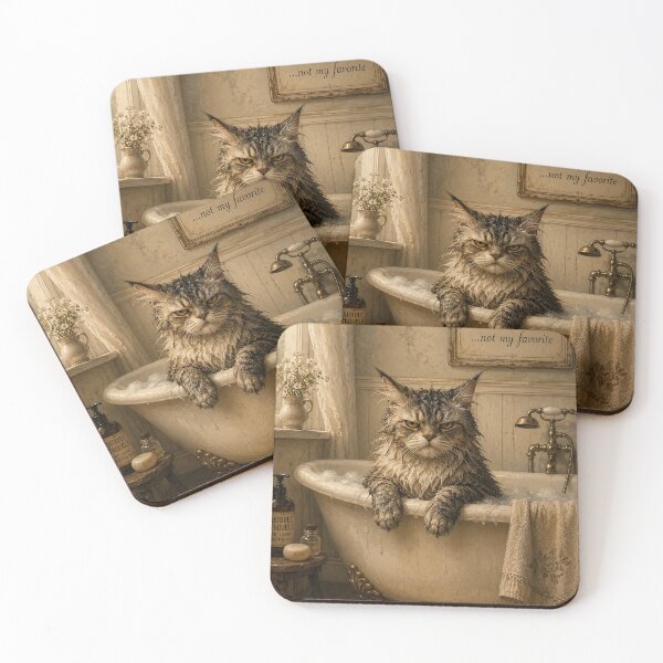 Item preview, Grumpy Bath Time Cat designed and sold by Erika Kaisersot.