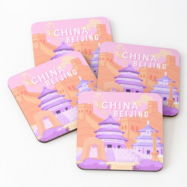 Item preview, Beijing China Travel Poster | Pink & Lavender Pastel Illustration Art designed and sold by Magic Love Art Print.